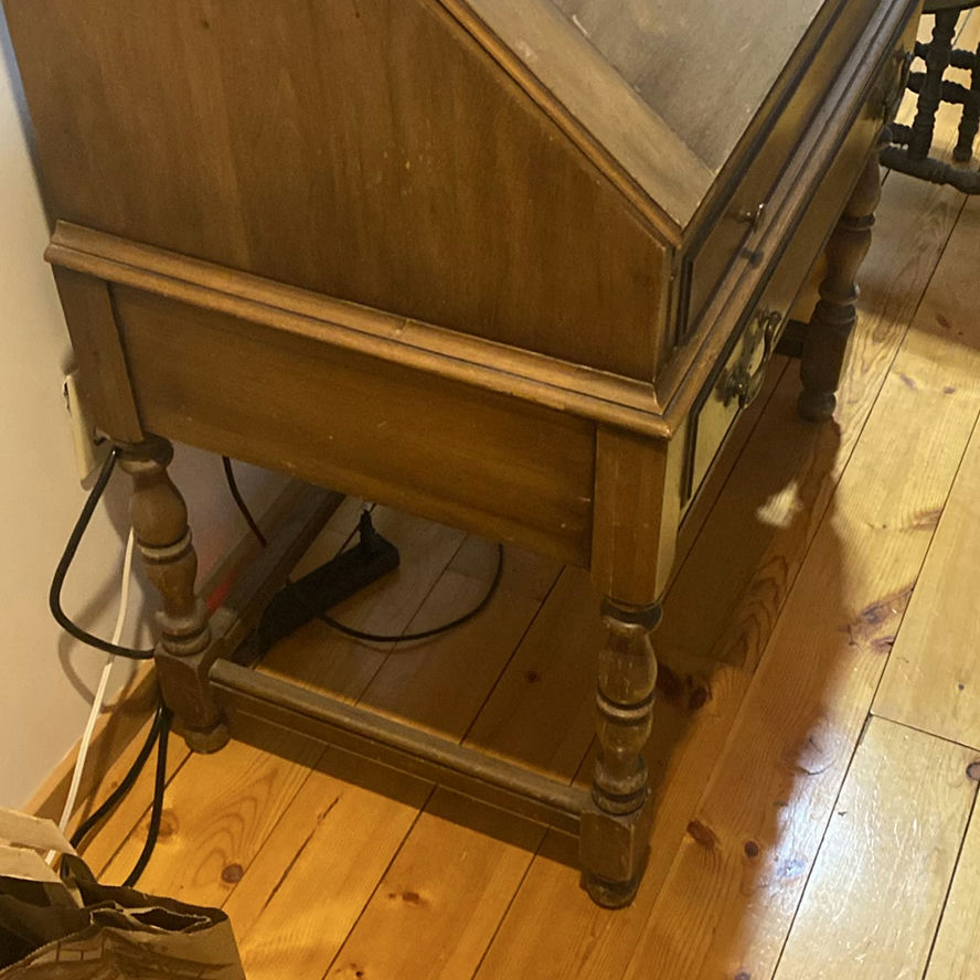 Wooden Secretary Desk with Drawers and Cubby Compartments - image 3 of 5