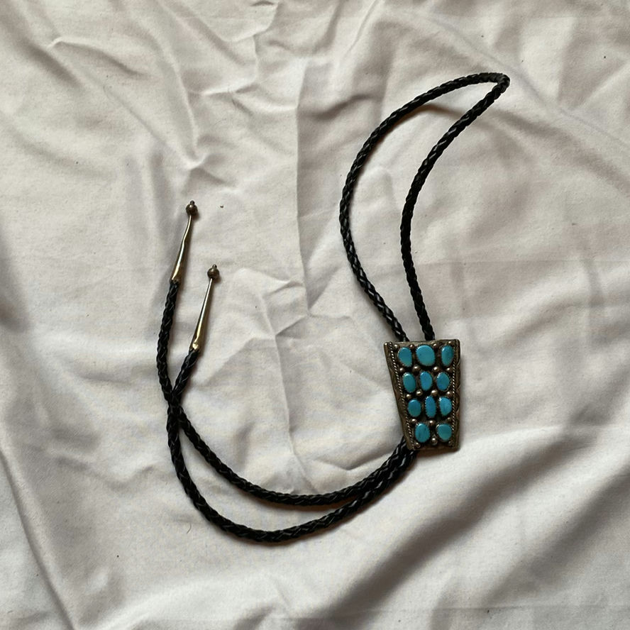 Turquoise Navajo Style Bolo Tie - image 1 of 4
