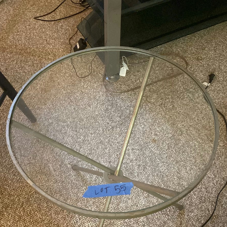 Mid Century Round Glass-Top Side Table - image 2 of 4