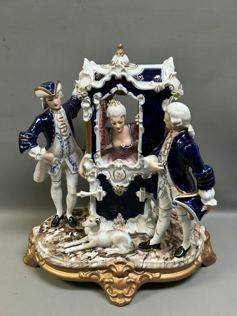 Royal Dux Porcelain Chair Carriage Large - image 3 of 9