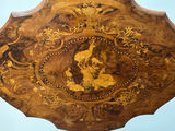 Antique Baroque Carved Inlaid Deer Scene Tilt Top Table - thumbnail 2 of 12