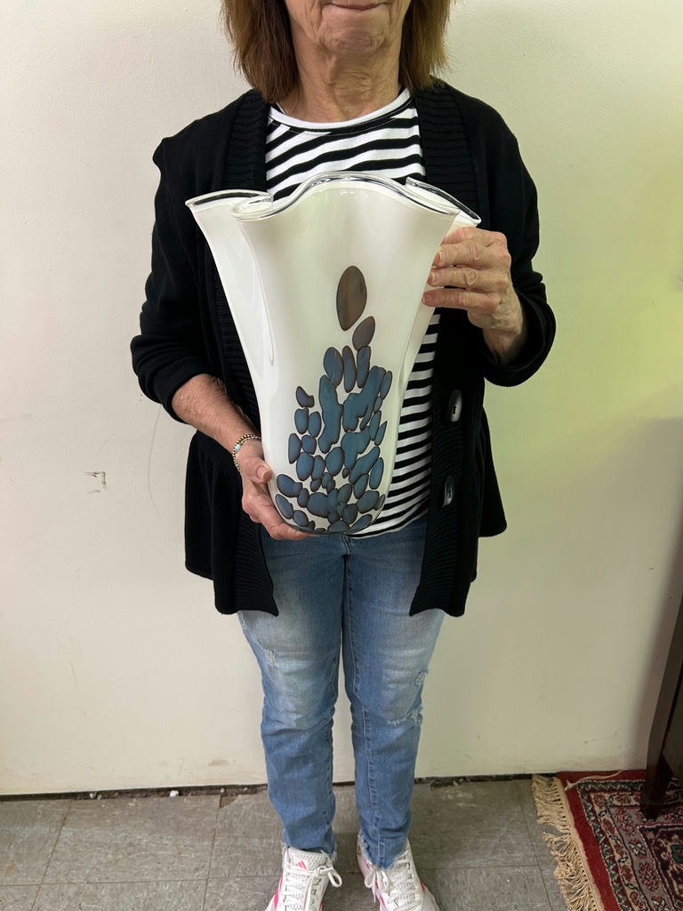 Hand Blown Art Glass Flower Vases  - image 2 of 12