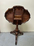 Antique Baroque Carved Inlaid Deer Scene Tilt Top Table - thumbnail 9 of 12