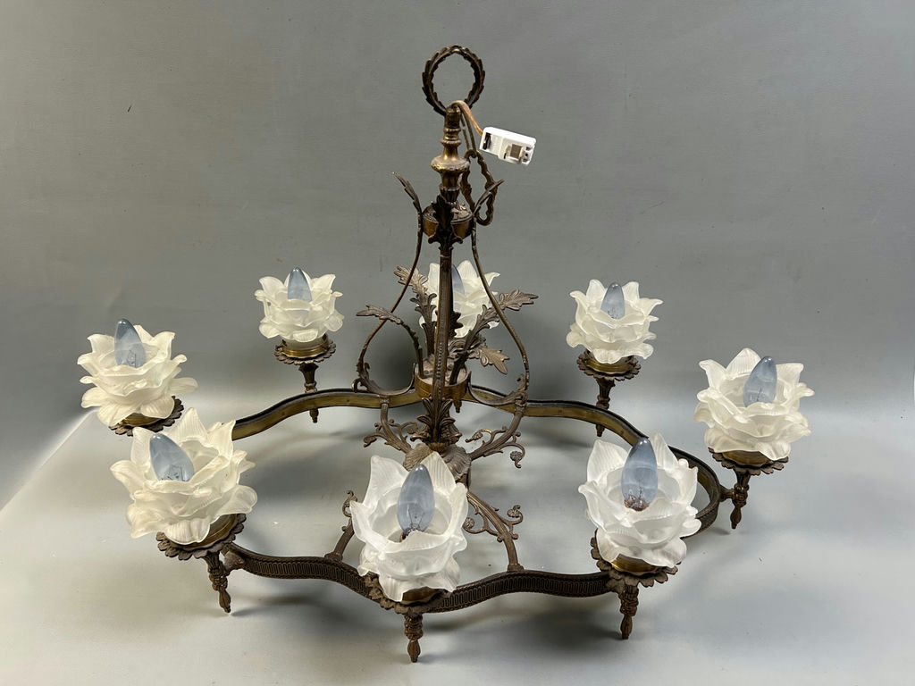 Brass Chandelier Hanging - image 4 of 12