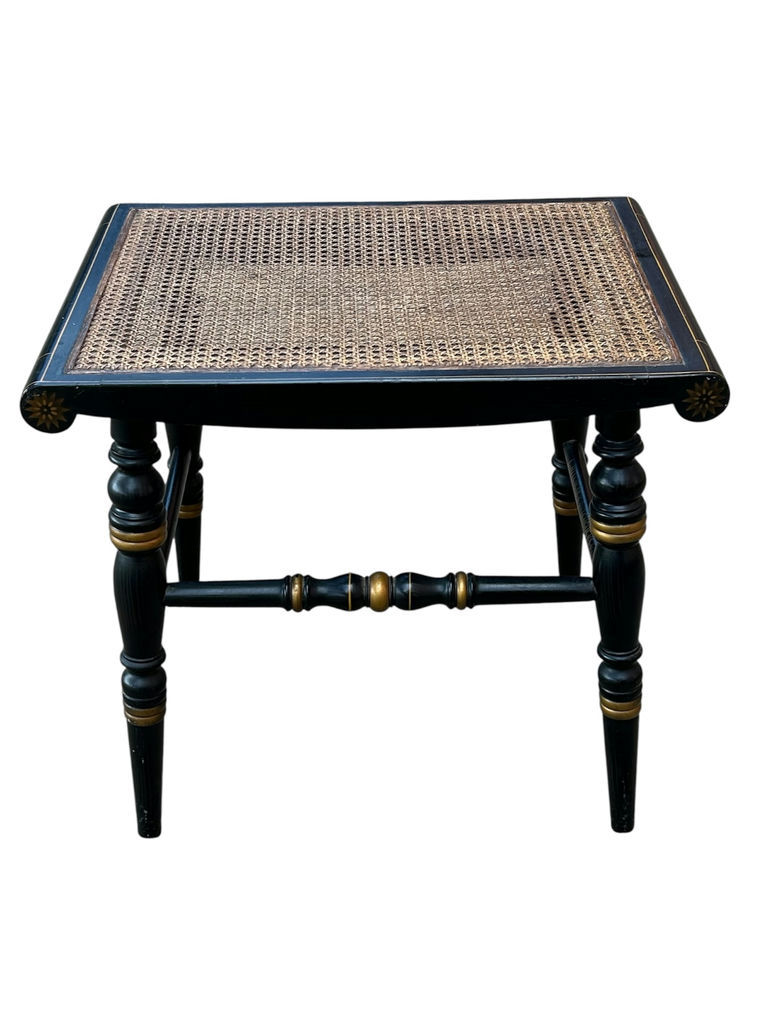 Hitchcock Cane Stenciled Bench - image 1 of 8