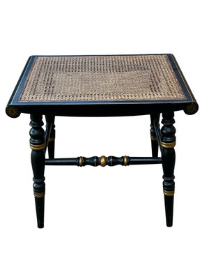 Hitchcock Cane Stenciled Bench  - Image 1 of 8