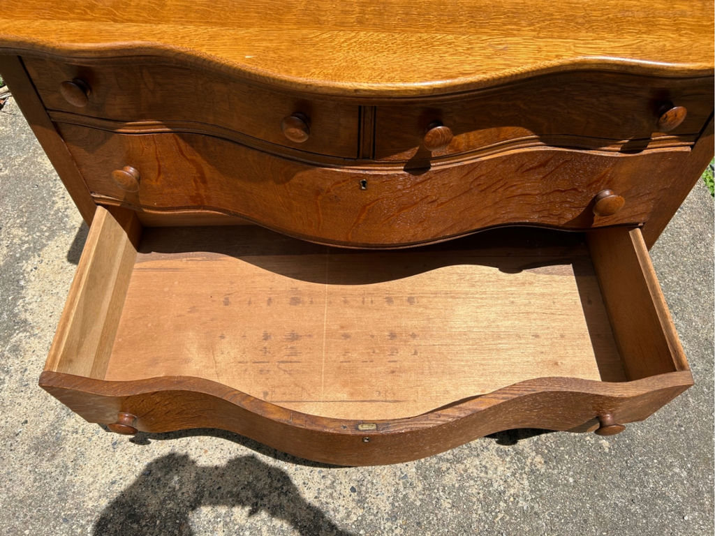 Antique Serpentine Oak Dresser - image 9 of 9
