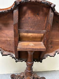Antique Baroque Carved Inlaid Deer Scene Tilt Top Table - thumbnail 8 of 12