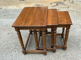 Ethan Allen Solid Oak Nesting Tables 3 - thumbnail 5 of 7