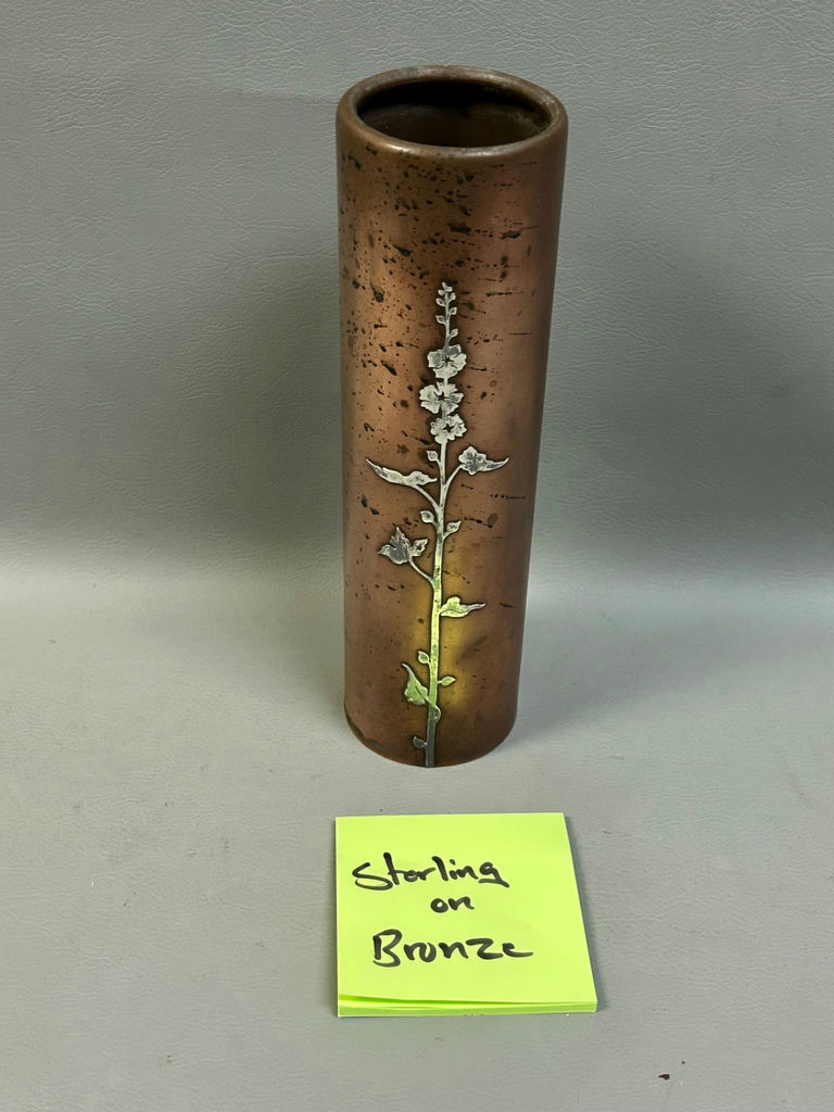 Sterling on Bronze Vase & Desk Lamp - image 2 of 10