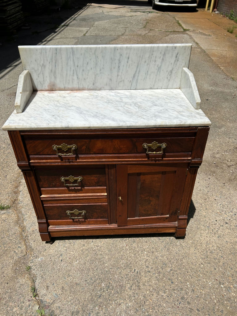Antique Marble Top Commode  - image 1 of 10