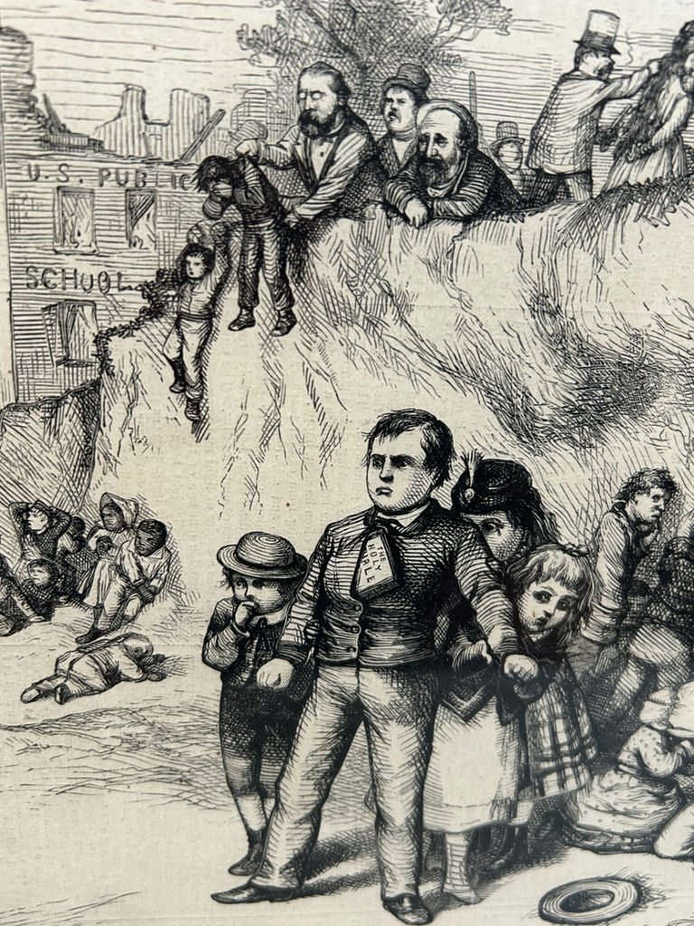 Harpers Weekly Page "The Priest and The Children" - image 7 of 11