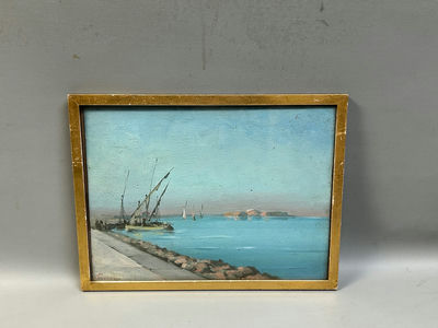 Signed Acrylic Nautical Painting on Paper  - Image 1 of 6