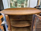 Antique Tiger Oak Curved Curio Cabinet  - thumbnail 9 of 9