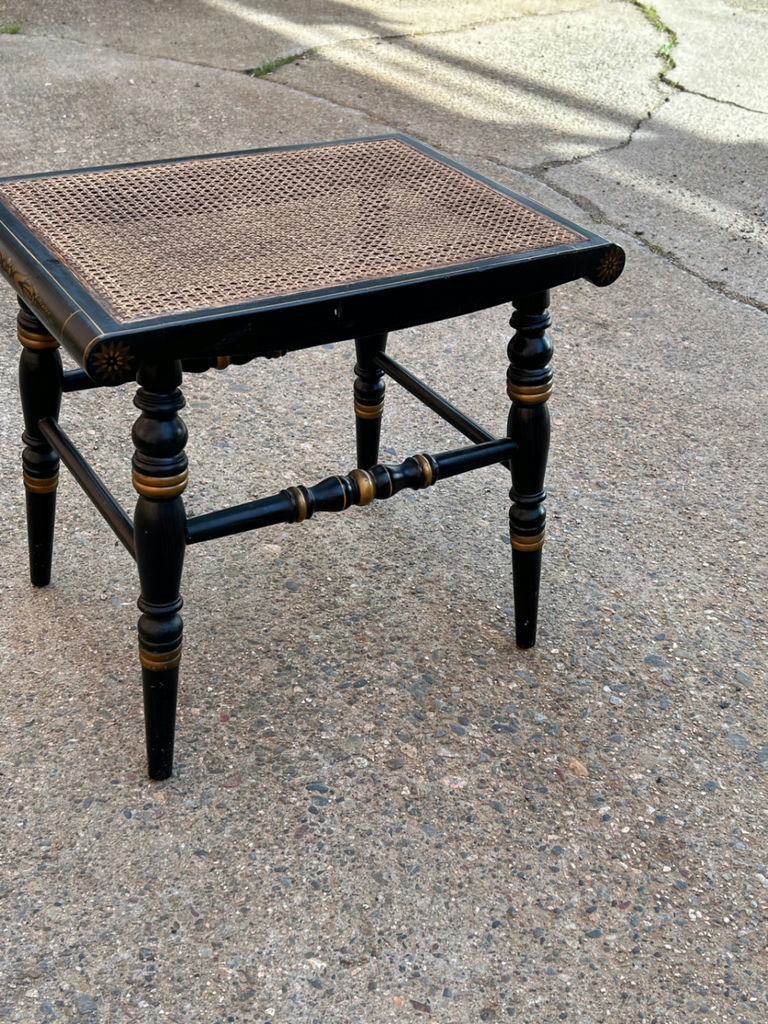 Hitchcock Cane Stenciled Bench - image 6 of 8