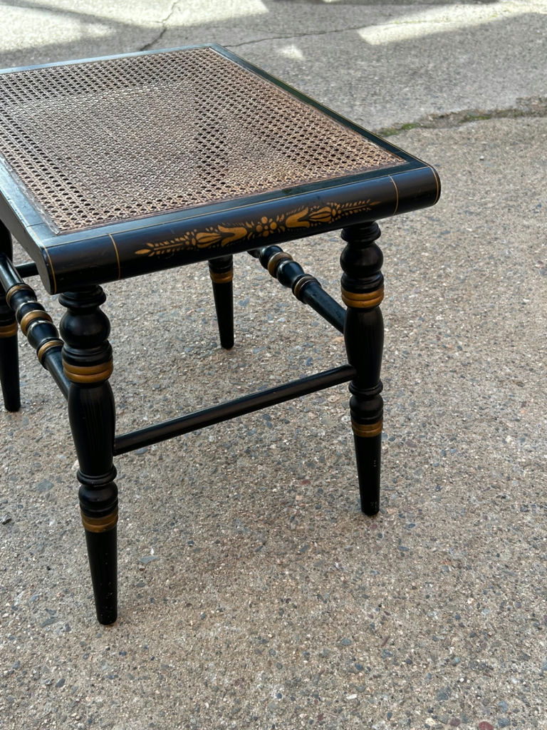 Hitchcock Cane Stenciled Bench - image 5 of 8