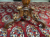 Antique Baroque Carved Inlaid Deer Scene Tilt Top Table - thumbnail 11 of 12