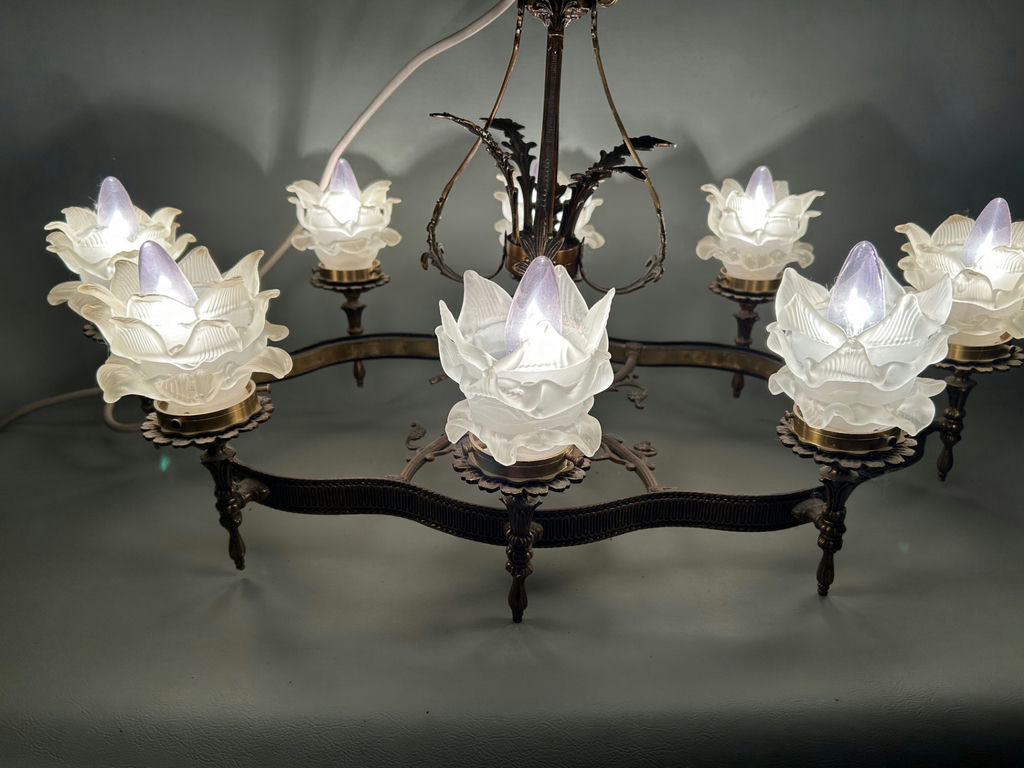 Brass Chandelier Hanging  - image 6 of 12