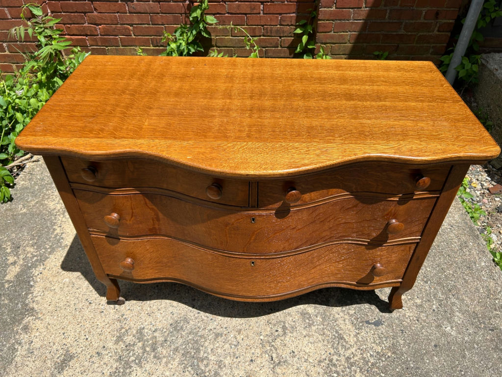 Antique Serpentine Oak Dresser  - image 3 of 9