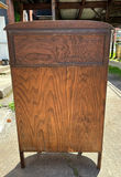 Antique Tiger Oak Curved Curio Cabinet - thumbnail 2 of 9