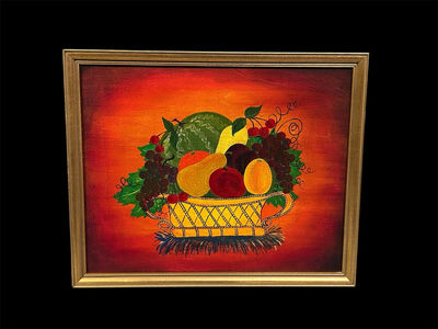 Still life Folk Art Oil on Canvas  - Image 1 of 4