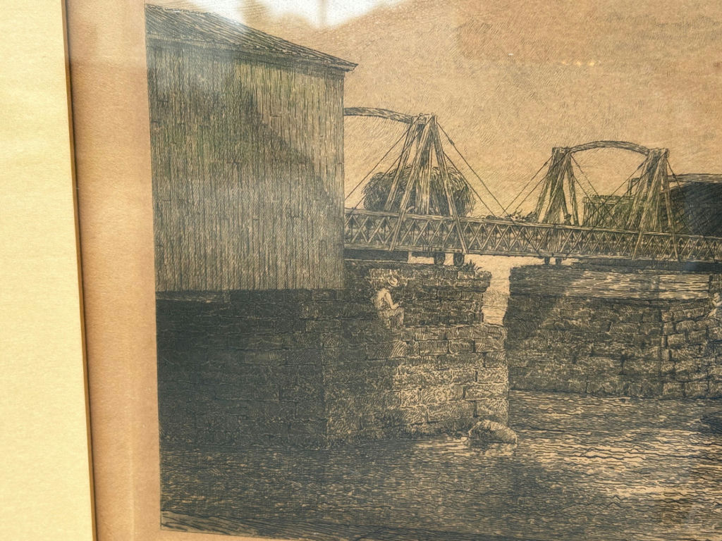 Robert R. Wiseman Bridge Scene Etching - image 5 of 7