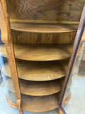 Antique Tiger Oak Curved Curio Cabinet - thumbnail 3 of 9