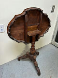 Antique Baroque Carved Inlaid Deer Scene Tilt Top Table - thumbnail 5 of 12