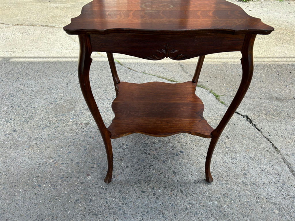 Bow Legged Scalloped Edge Side Table - image 3 of 5