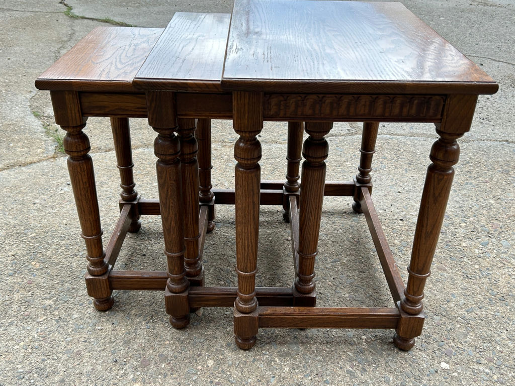 Ethan Allen Solid Oak Nesting Tables 3 - image 7 of 7