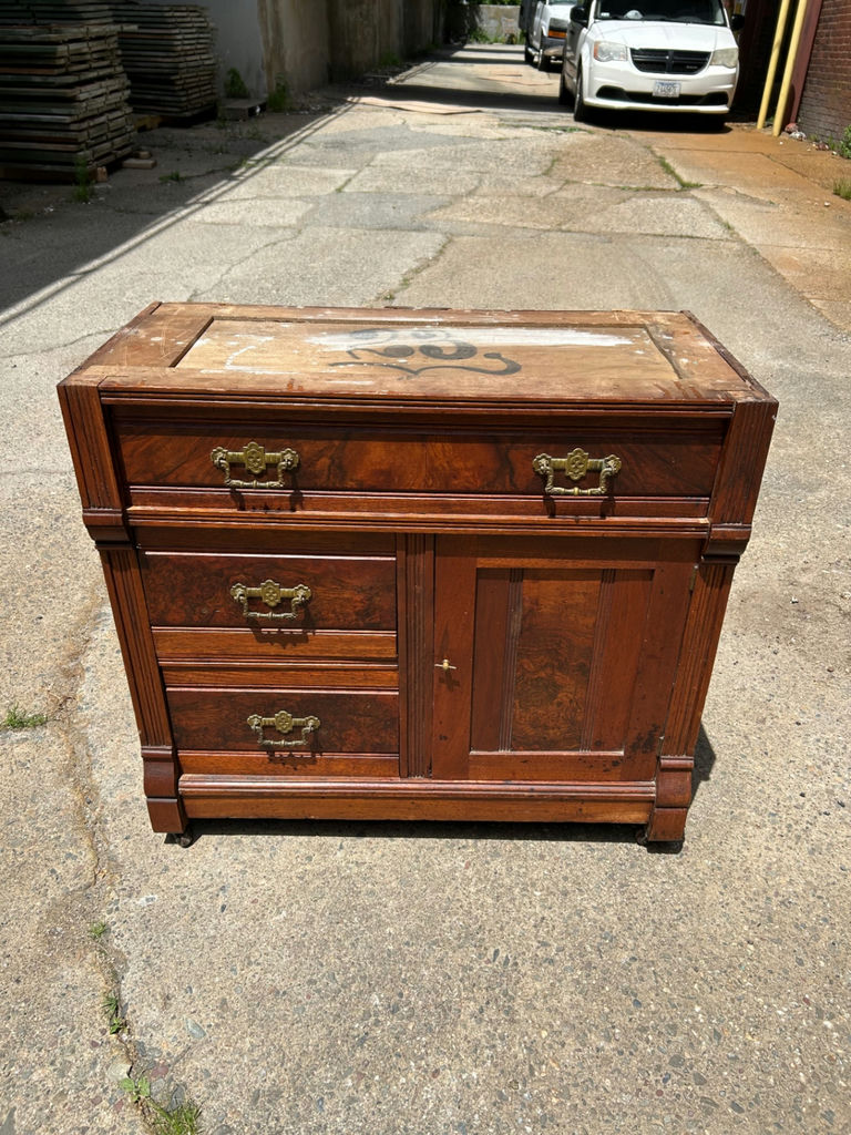 Antique Marble Top Commode - image 2 of 10