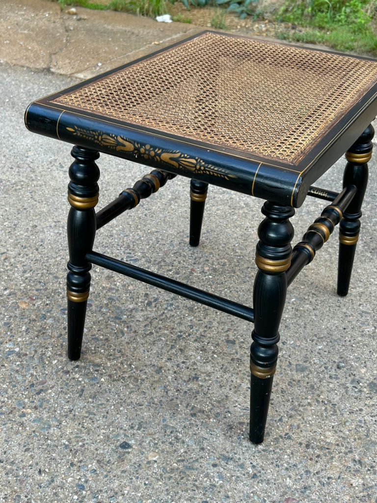 Hitchcock Cane Stenciled Bench - image 4 of 8
