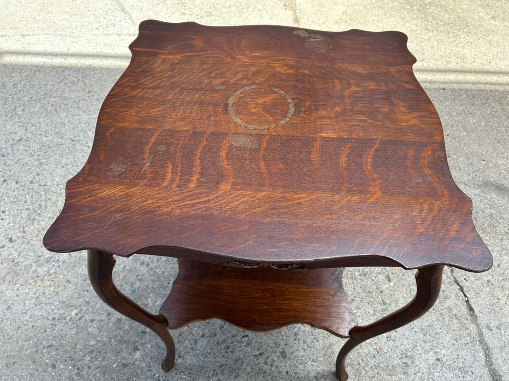 Bow Legged Scalloped Edge Side Table - image 2 of 5