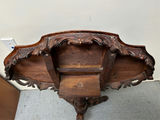 Antique Baroque Carved Inlaid Deer Scene Tilt Top Table - thumbnail 6 of 12