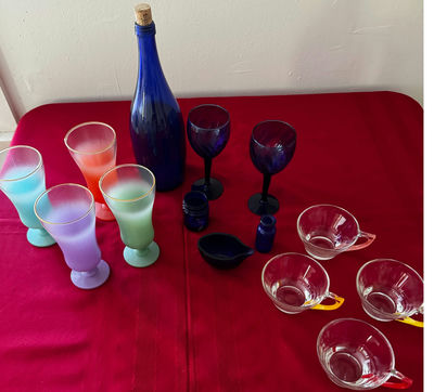 Vintage Colored Glassware Assortment - Image 1 of 4