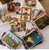Assorted vintage tins, small metal items, and greeting-card ephemera - thumbnail 3 of 4