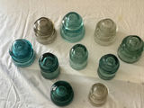 Teal and clear glass insulator collection - thumbnail 3 of 6