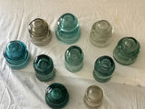 Teal and clear glass insulator collection - thumbnail 1 of 6