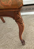 Antique Carved Wooden Chair with Floral Upholstery - thumbnail 3 of 5