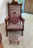 Victorian Rocker Needlepoint Upholstery - thumbnail 1 of 11