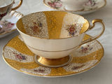 Set of floral porcelain teacups and saucers - thumbnail 4 of 4