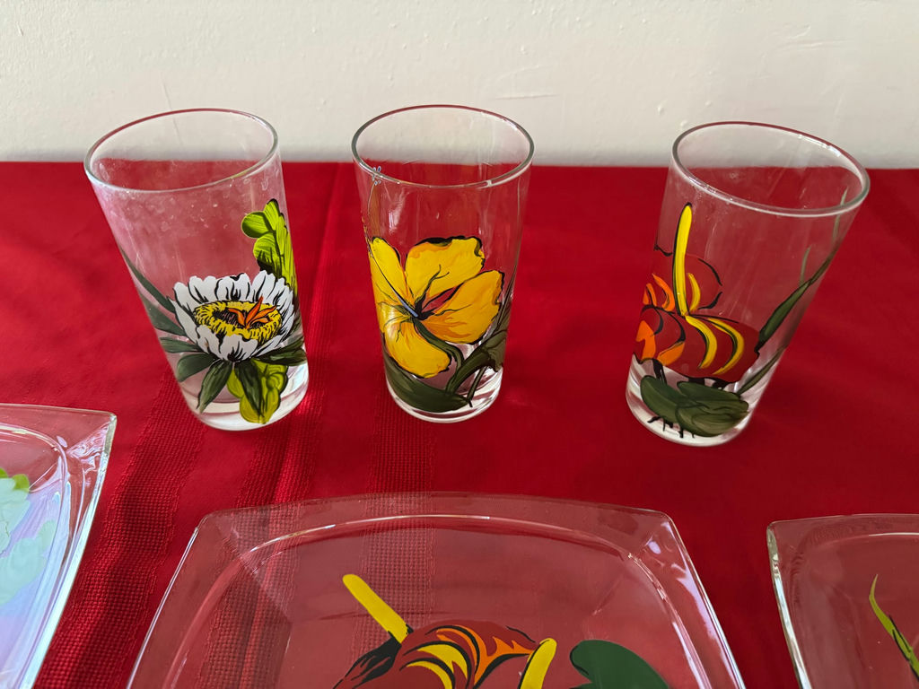 Vintage Hand Painted Glassware - image 2 of 4