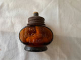 Antique mantel clock, lantern lamp, engraved tray, ship sculpture, angel candlesticks, and alcohol lamp bottle - thumbnail 7 of 8