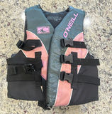 O'Neill Youth USCG Type III Life Jacket Vest, Pink/Black, 50–90 lb - thumbnail 1 of 4