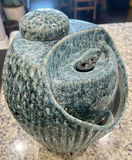 Green/Teal Glazed Ceramic Garden Fountain, Electric, Medium - thumbnail 4 of 5
