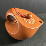 Yixing-style brown teapot with two cups and yellow box - thumbnail 4 of 4