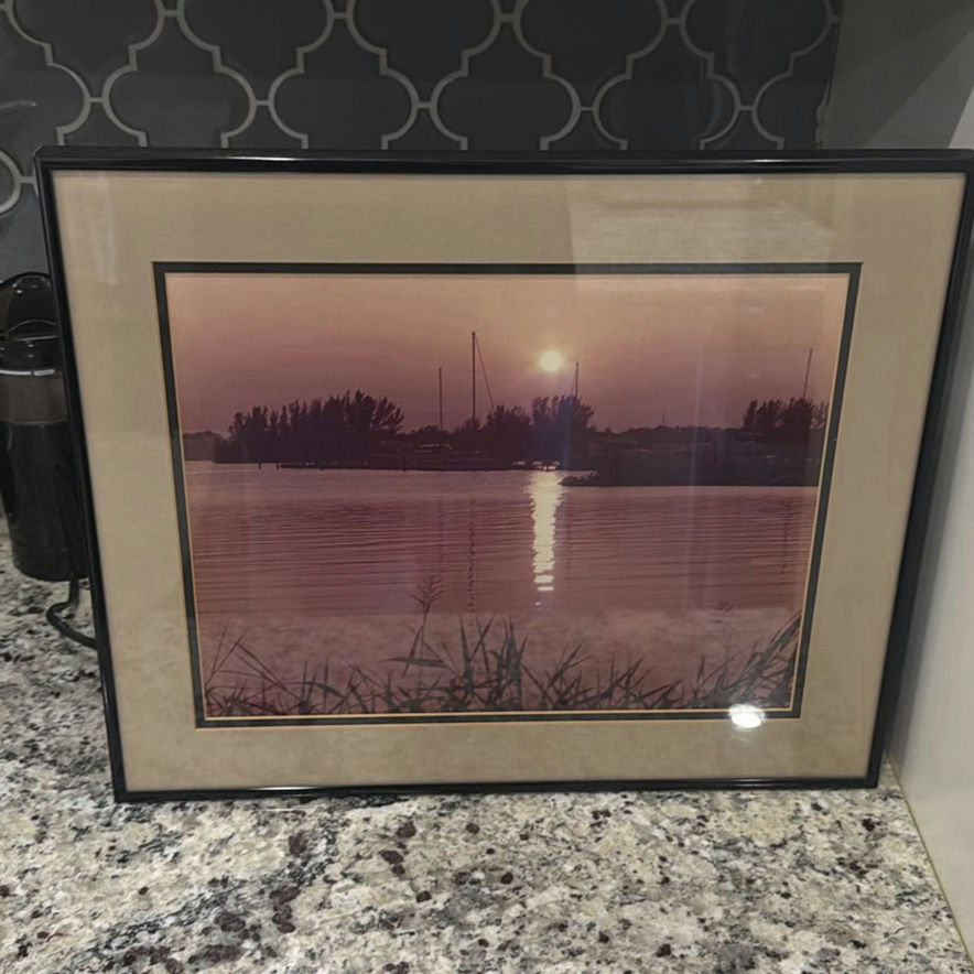 Framed Sunset Landscape Photograph - image 2 of 3