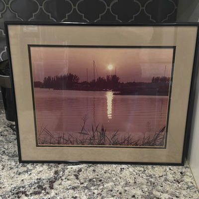 Framed Sunset Landscape Photograph - Image 1 of 3