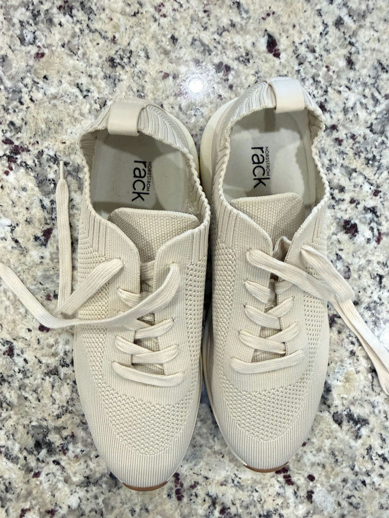 Nordstrom Rack Women's Beige/Cream Knit Sneakers Size 9 - image 1 of 5