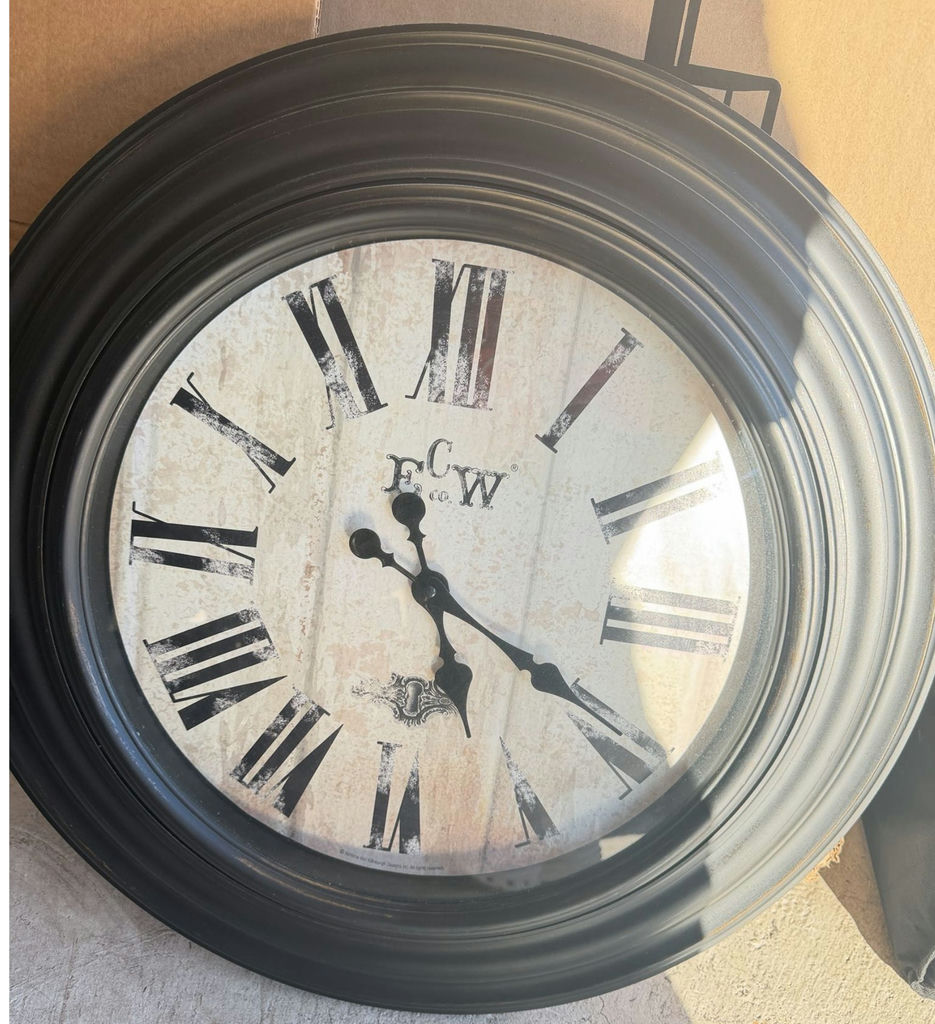 ECW Large Brown Wood-Tone Wall Clock, 18–24 in - image 1 of 5